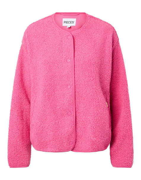 Pieces Teddyjacke in Knallpink - view 1
