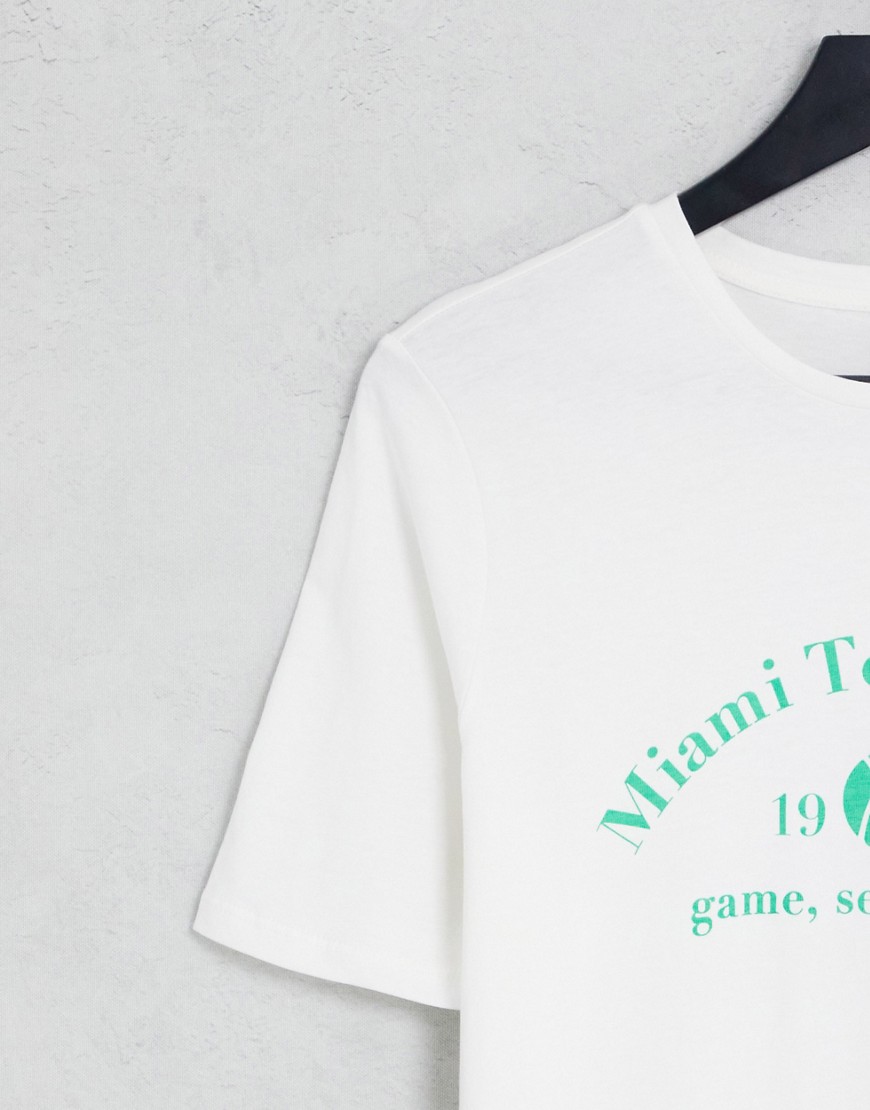 Tennis Club - T-shirt bianca-Bianco - Pieces T-shirt donna  - immagine2