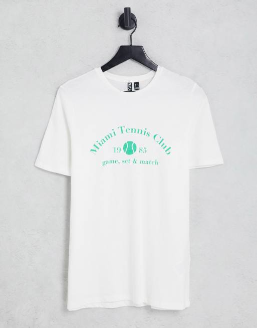 Pieces - Tennis Club - T-shirt in wit