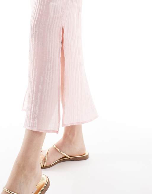 Pieces textured maxi skirt in rose pink - part of a set, 4 of 5