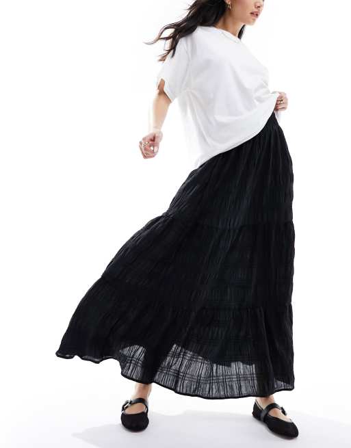 Asos black maxi skirt best sale