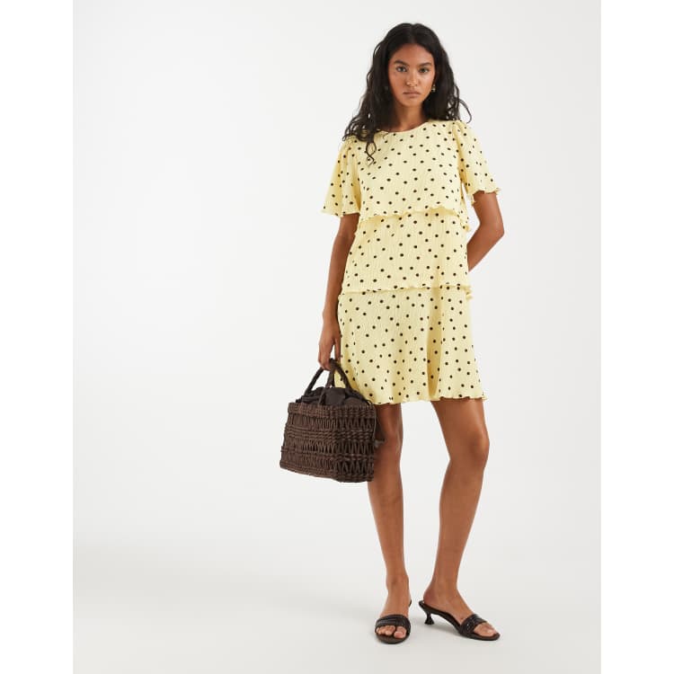 mini dot-print georgette tiered dress Elliatt Women's Sola Polka-Dot Tiered Georgette Maxi Dress - Pink