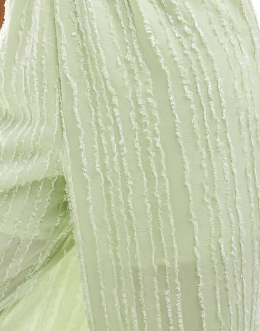 Pieces textured wide leg pants in gleam green - part of a set
