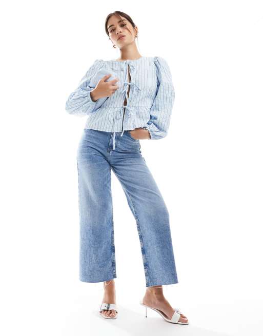 Ganni Striped Peplum Blouse | Liberty