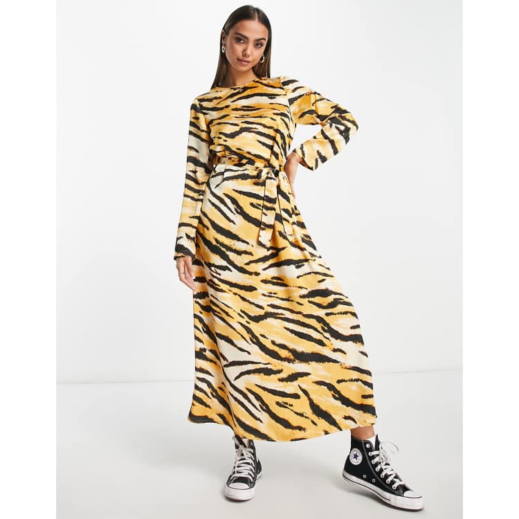 Asos yellow zebra store dress