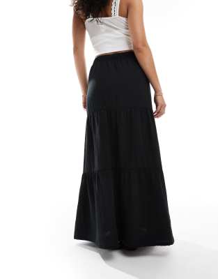 Pieces Tiered Boho Midi Skirt