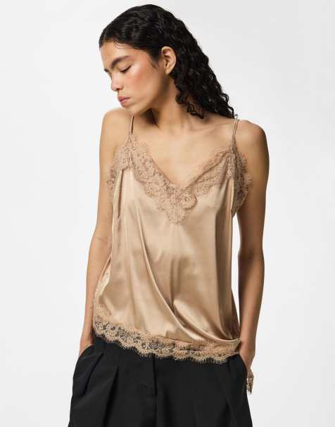 Pieces - Top à bretelles - Taupe clair - view 1
