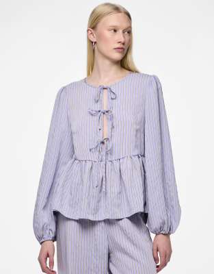 Pieces - Top a maniche lunghe blu