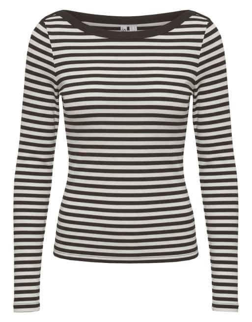 Pieces - Top a maniche lunghe color hot fudge, 6 di 7