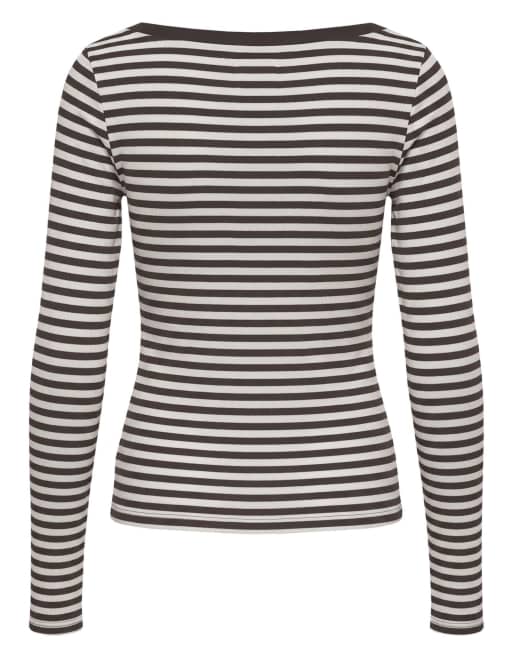 Pieces - Top a maniche lunghe color hot fudge, 7 di 7