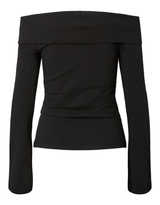 Pieces top a maniche lunghe nero, 7 di 7