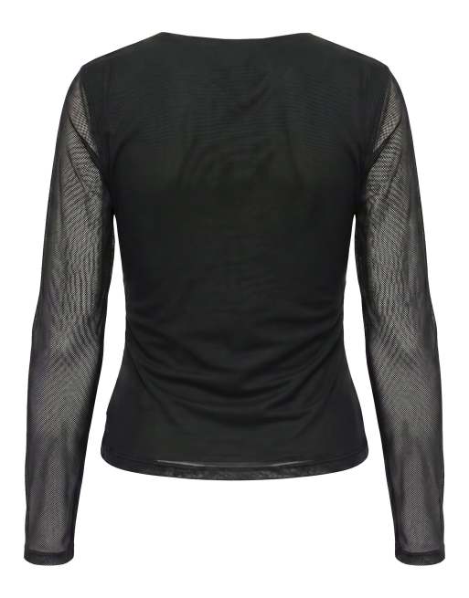 Pieces top a maniche lunghe nero, 6 di 6