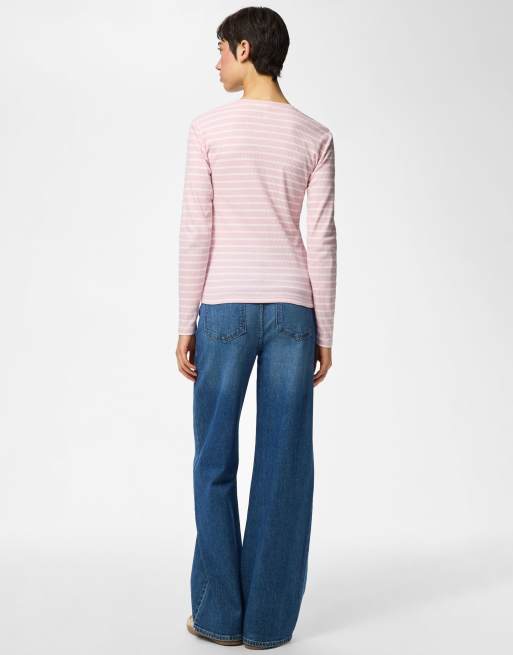 MAGLIA IN COTONE CON SPACCHI LATERALI BIANCO