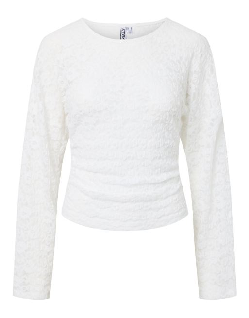 Pieces top de manga larga en blanco brillante, 7 de 7