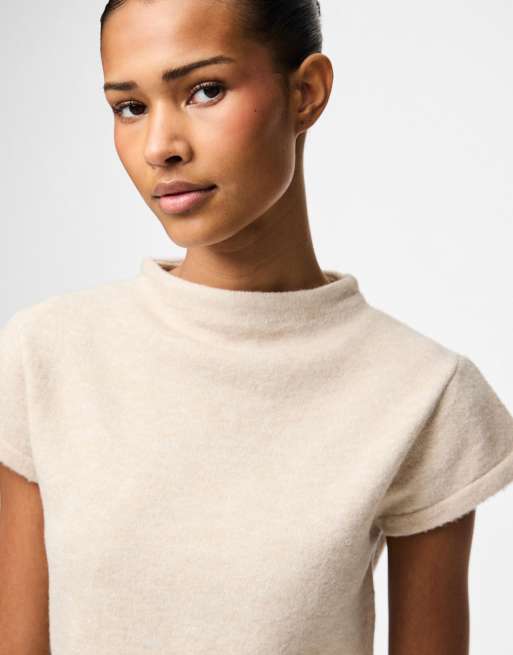 Pieces - Top en maille - Gris argenté