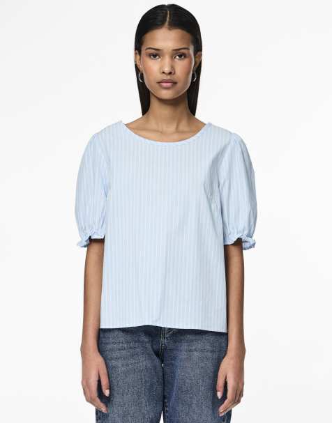 Pieces - Top in blauw - view 1