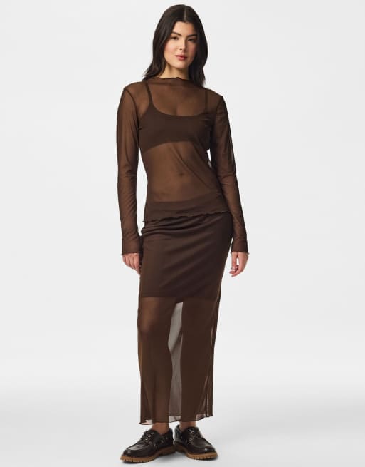 Pieces top in chocoladebruin, 5 van 7