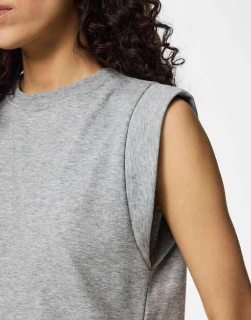 Pieces Top in light grey melange, 4 of 6