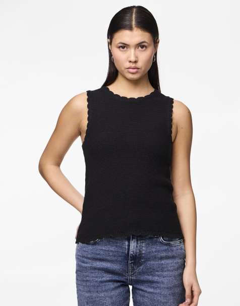 Pieces - Top in maglia nero - view 1