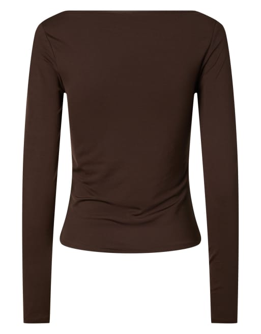 Pieces Top in Schokobraun, 7 von 7