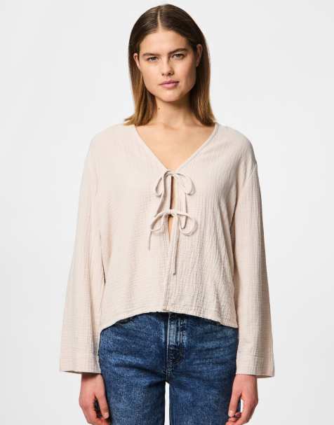 Pieces Top in silver gray - view 1