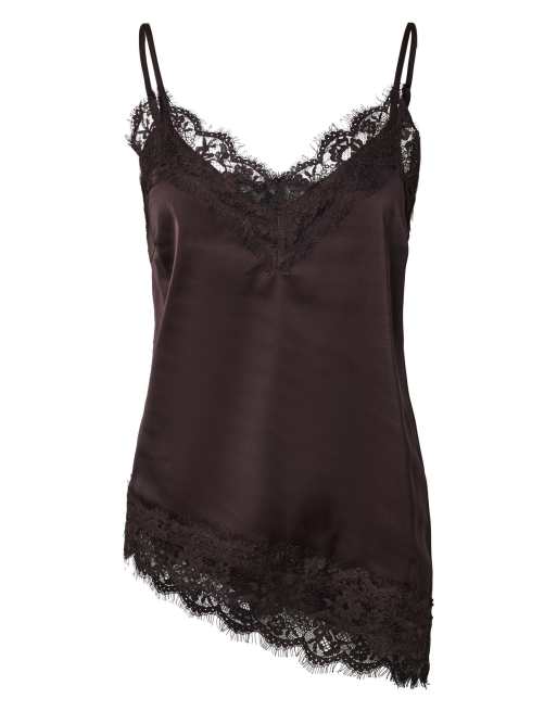 Pieces top met bandjes in chocoladepruim, 6 van 7
