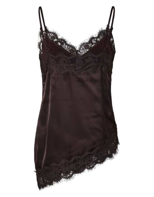 Pieces top met bandjes in chocoladepruim, 7 van 7