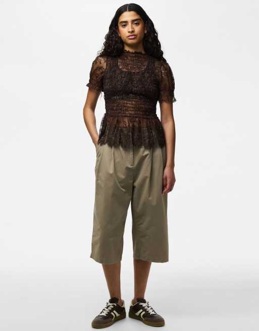 Pieces top met korte mouwen in Hot Fudge, 3 van 7