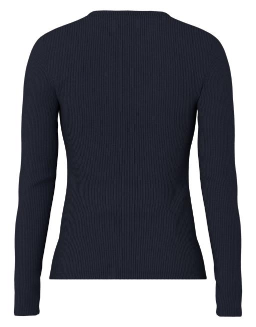 Pieces - Top met lange mouwen in blauw, 6 van 6