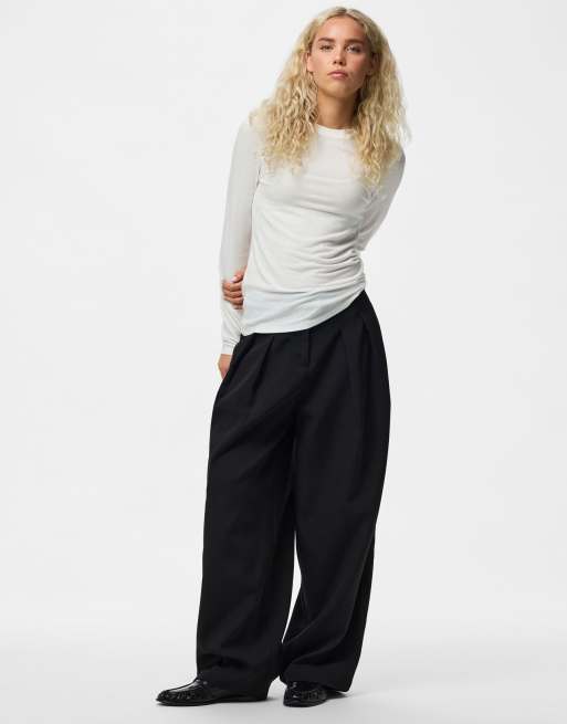 Pieces - Top met lange mouwen in wit, 5 van 7
