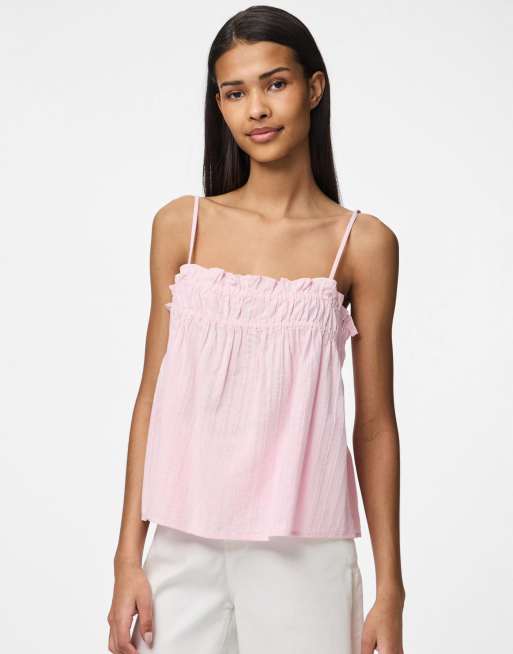 Pieces – Top mit Trägern in Löffler-Rosa