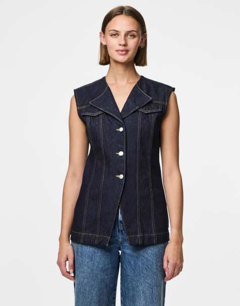 Pieces - Top style gilet de tailleur - Indigo - view 1