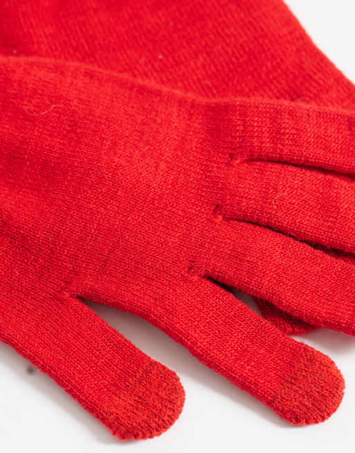 Pieces touch screen gloves in red, 3 of 3