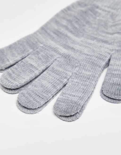 Gray knit shop gloves