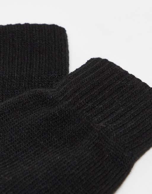 Pieces touch screen knitted mittens in black | ASOS
