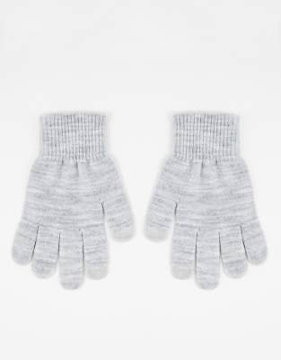 Pieces – Touchscreen-Handschuhe in Hellgrau