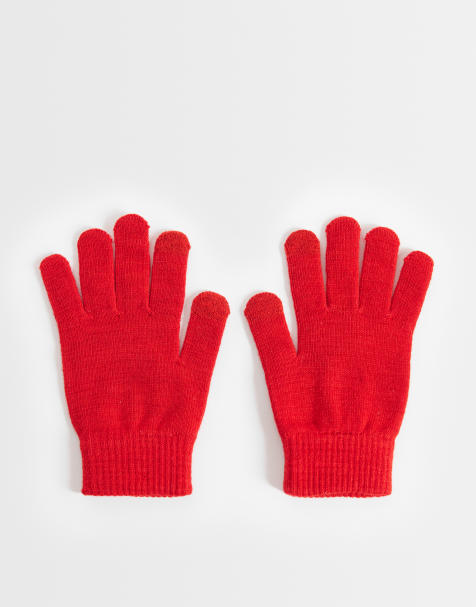 Pieces Touchscreen-Handschuhe in Rot - view 1