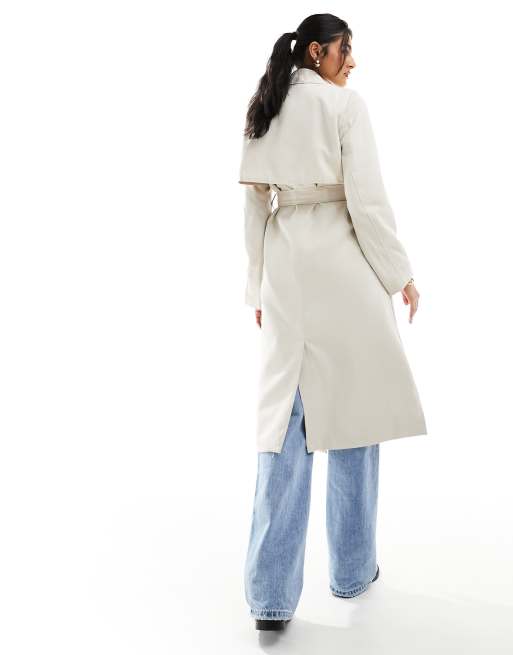 Pieces - Trench-coat à ceinture - Taupe, 4 de 4