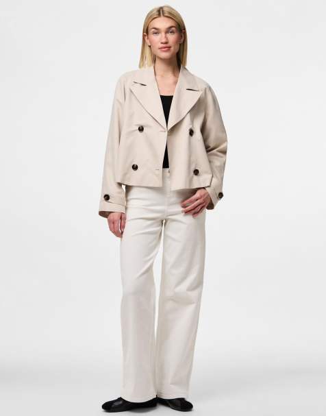 Pieces Trenchcoat in silver gray - view 1