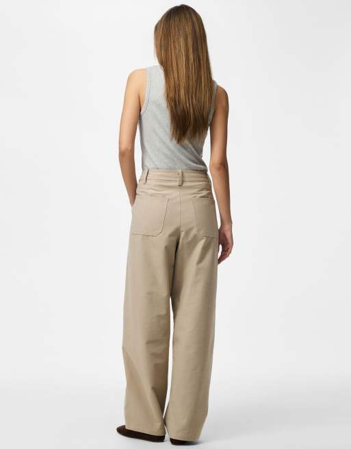 Pieces Trousers in trench coat, 2 of 7