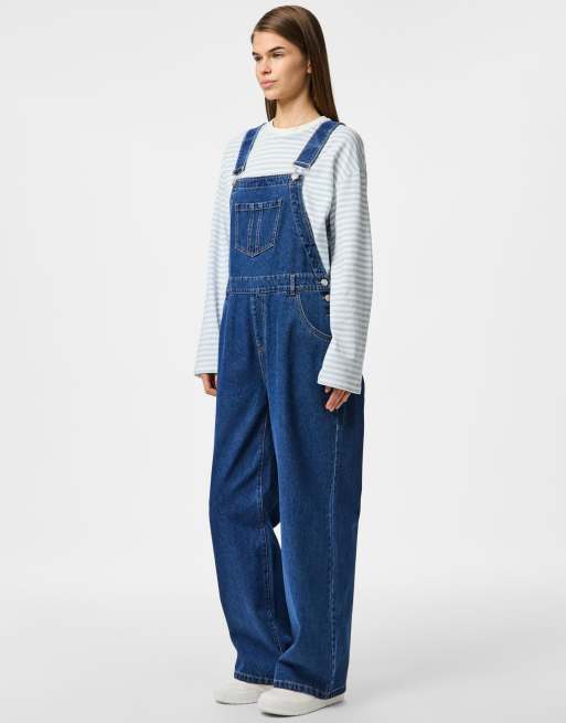 Pieces - Tuinbroek in donkerblauw denim