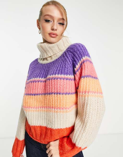 Pastel shop striped sweater