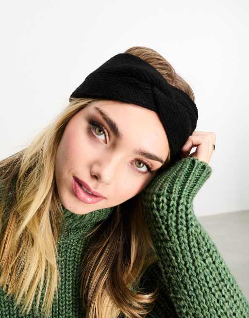 Pieces twist front headband in black | ASOS
