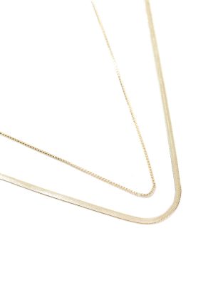 Pieces Two Chain Necklace In Gold