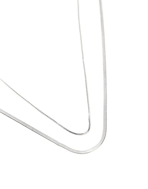 Pieces two chain necklace in silver, 2 of 3
