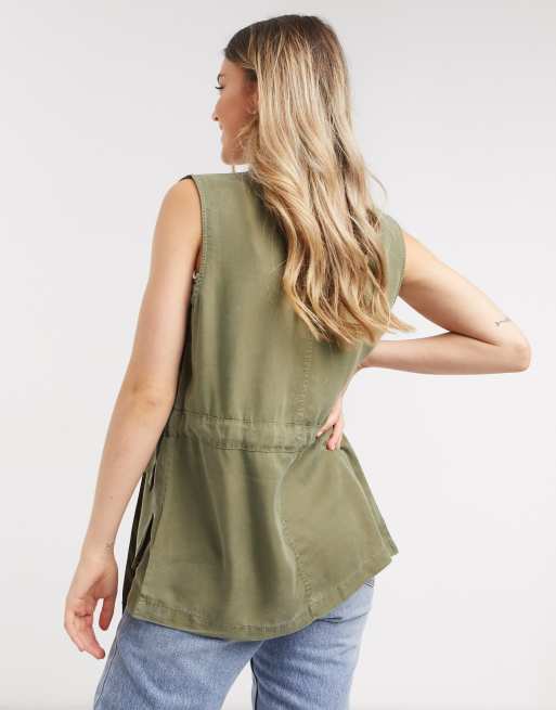 Khaki Sleeveless Jacket