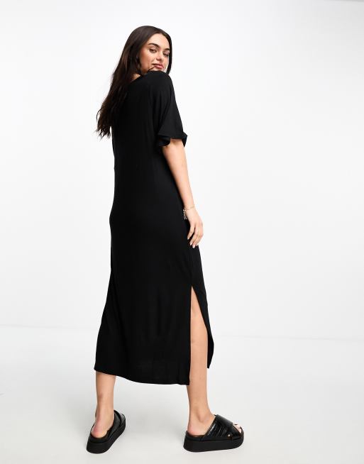 Black vneck cheap tshirt dress