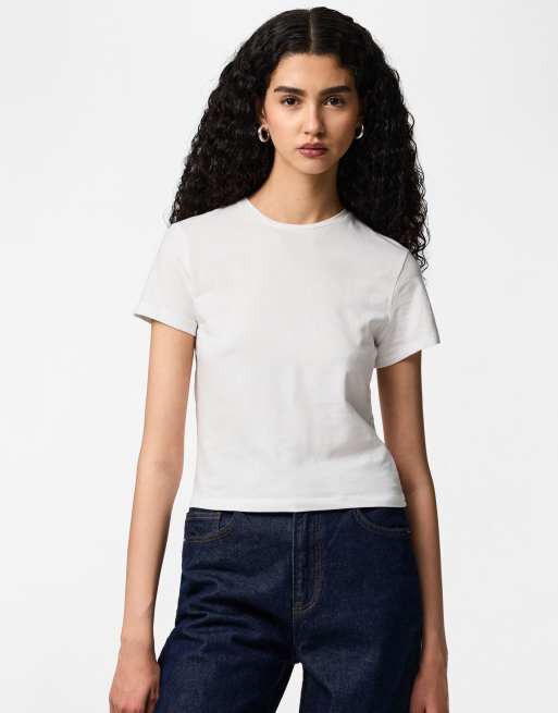 Pieces – Vaniljfärgad t-shirt, 4 av 4