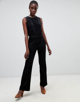 wide leg ribbed jumpsuit