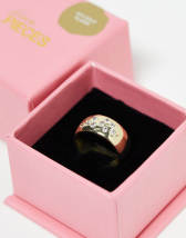 En Route pearl rose necklace in 18k gold plated 
